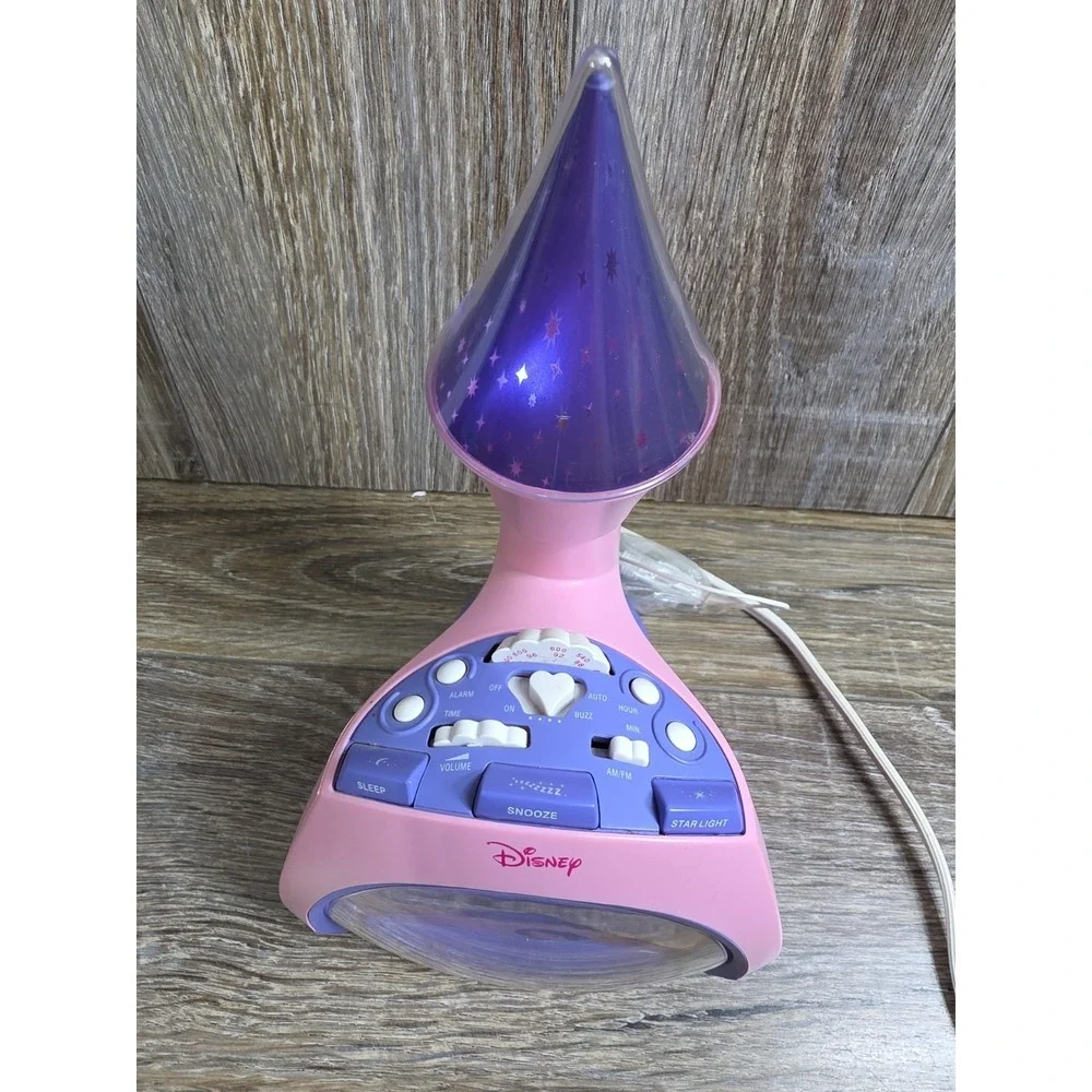 Disney Princess Alarm Clock Radio Star Light Castle Projector Pink - Picture 2 of 8